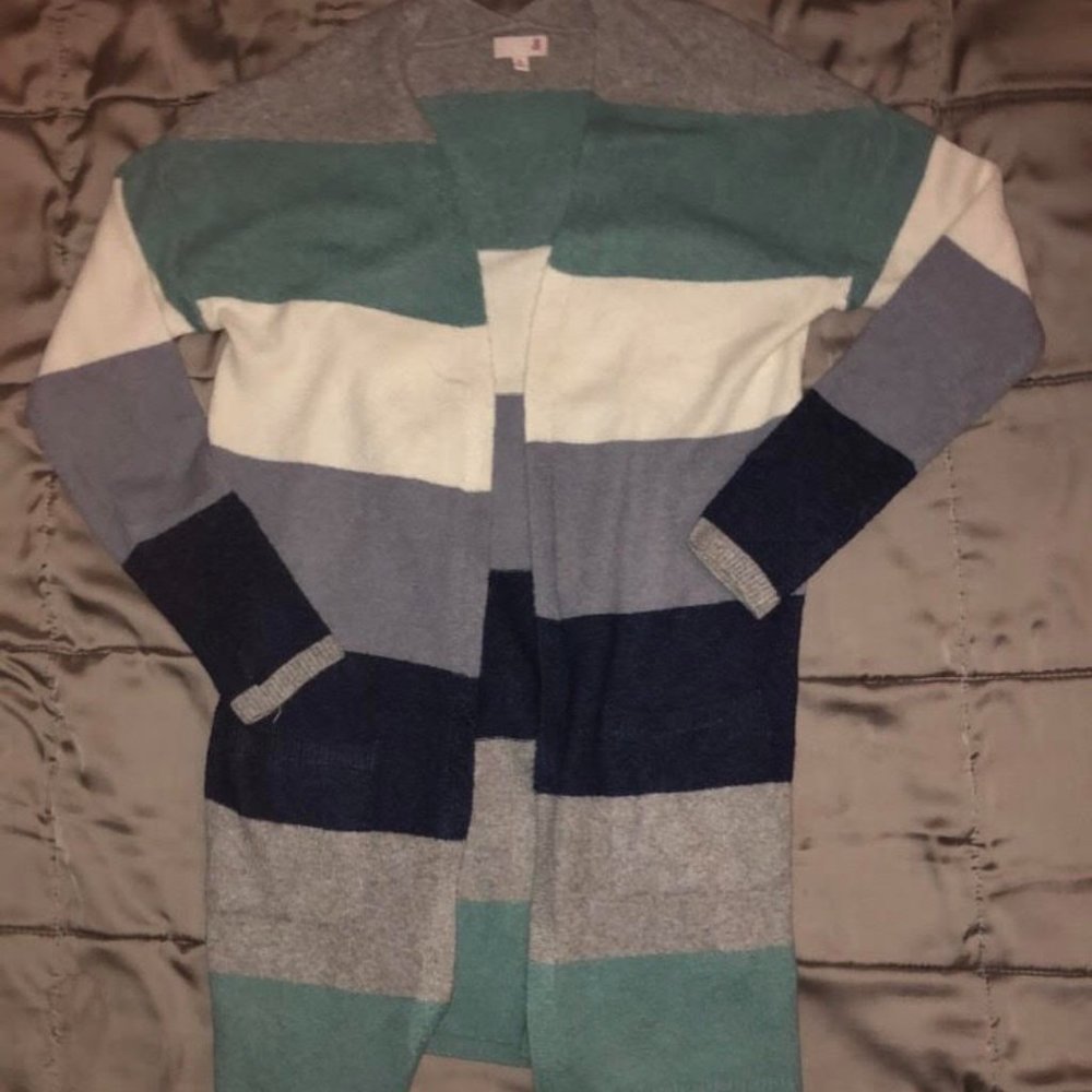 soft striped cardigan